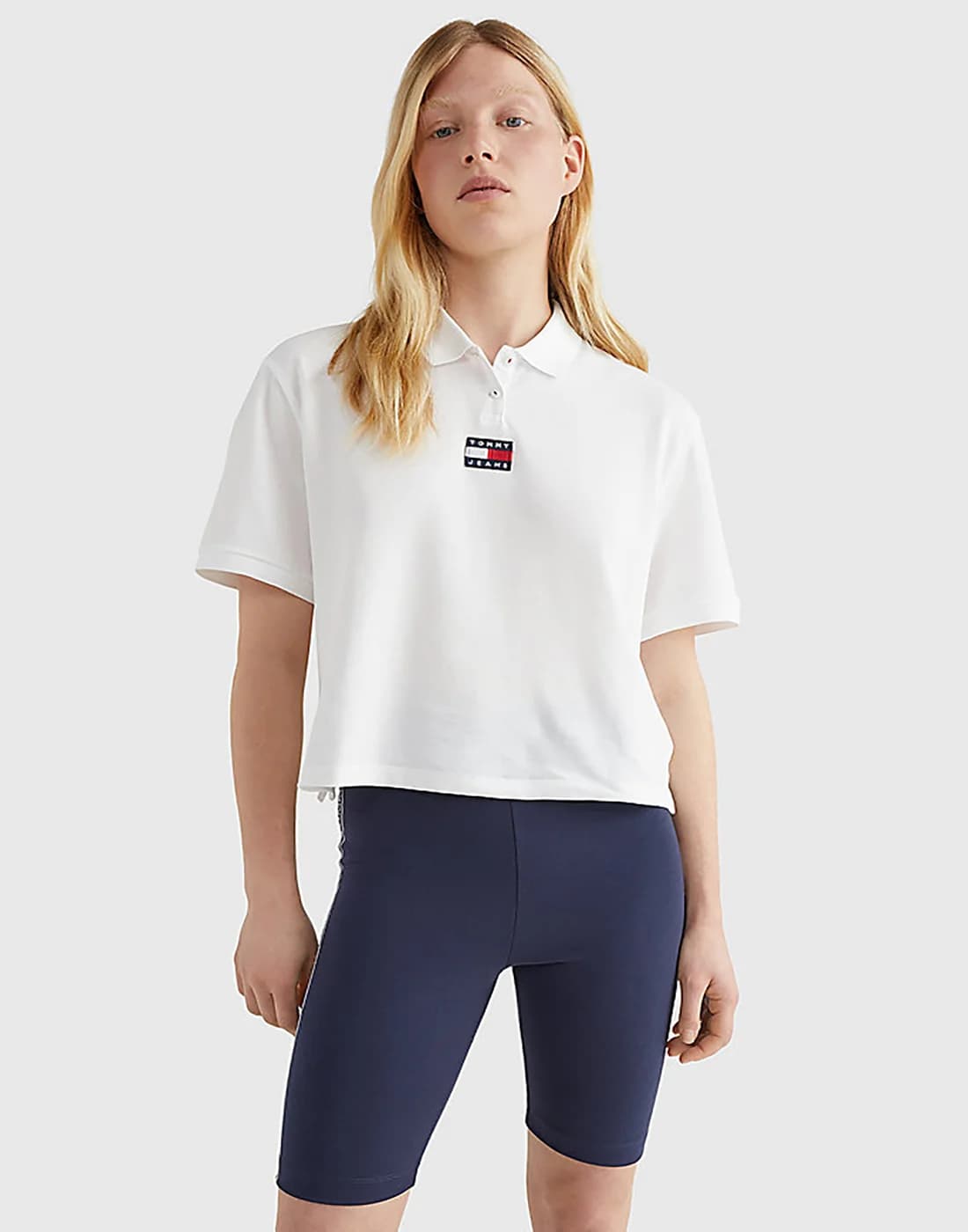 Tommy Jeans - Áo Polo Nữ Tay Ngắn Tjw Center Badge Polo Ss - WHITE
