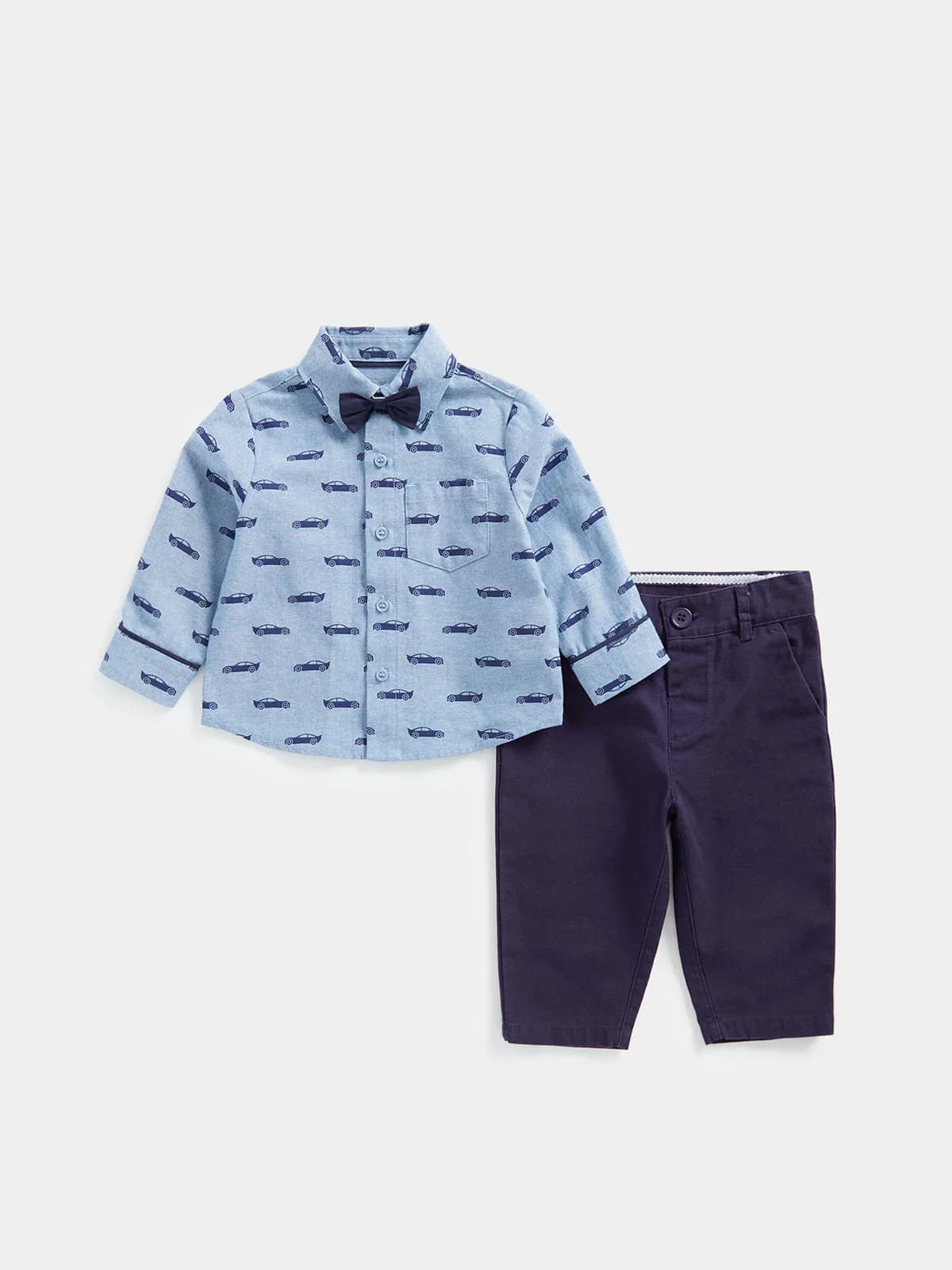 mothercare - Set áo sơ mi, quần tây và nơ bé trai - NAVY