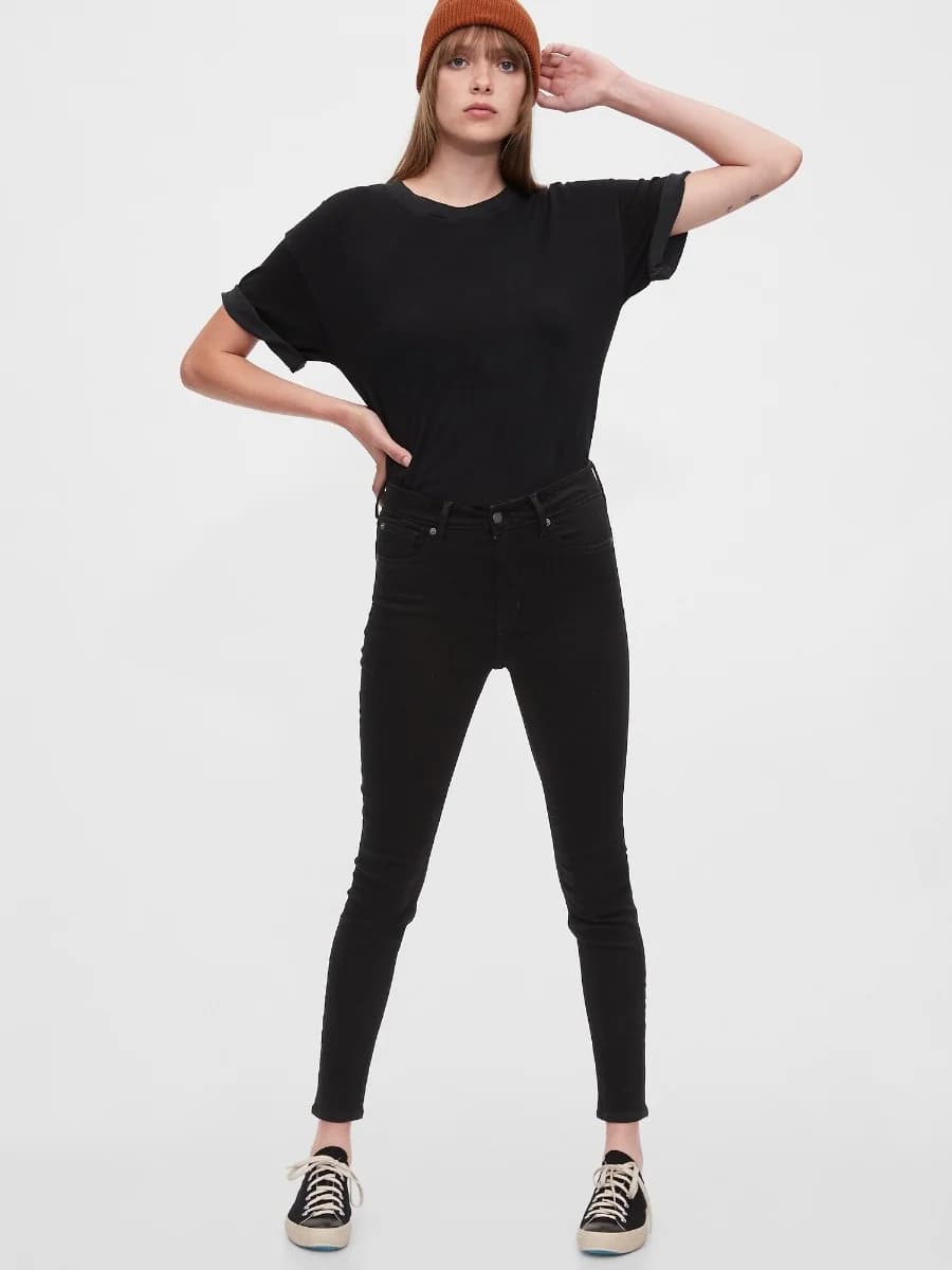 GAP - Quần Jeans Dài Nữ - High Rise Jegging - BLACK CLERMONT