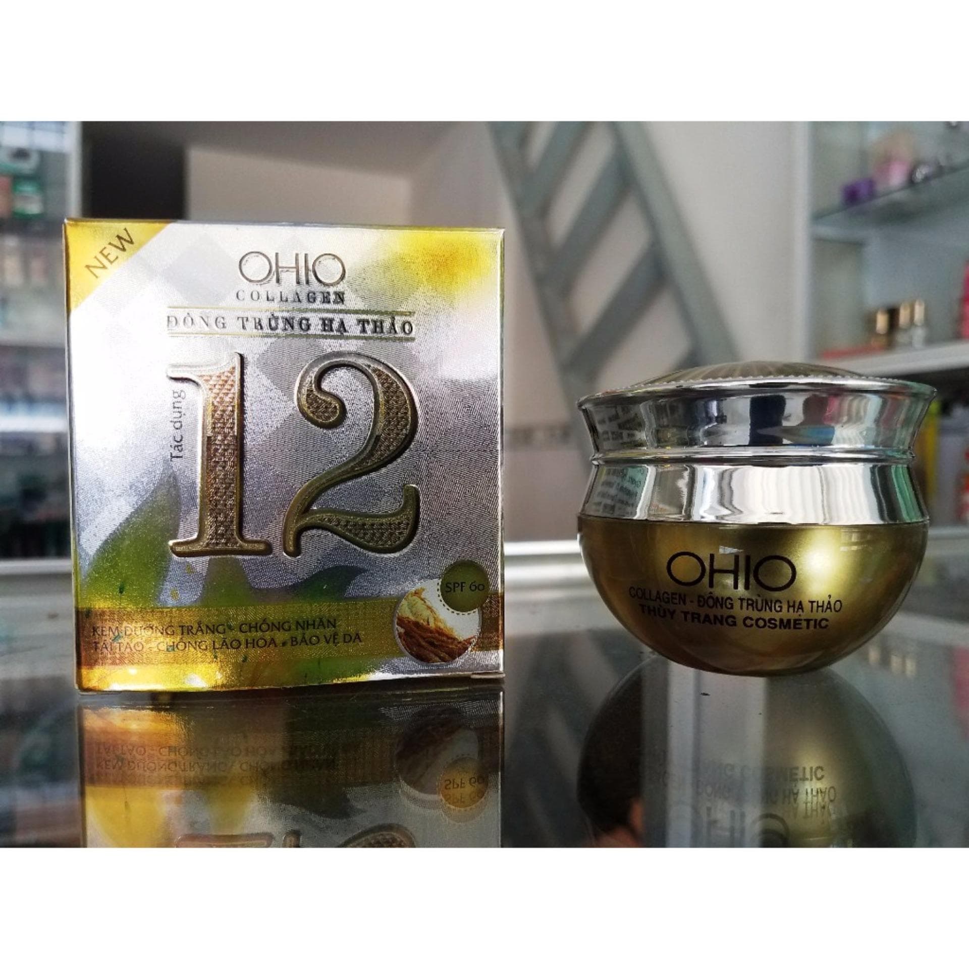 Kem dưỡng trắng - Chống nhăn - Tái Tạo - Bảo vệ da 12 tác dụng OHIO Collagen – Đông Trùng Hạ Thảo