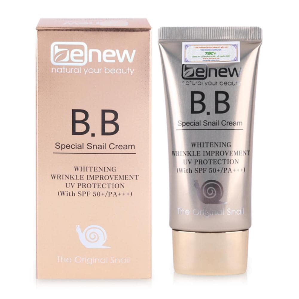 Kem Nền Benew BB Special Snail Cream chất kem mềm mịn độ che phủ cao Spf50+ Pa+++ Hàn Quốc 50ml