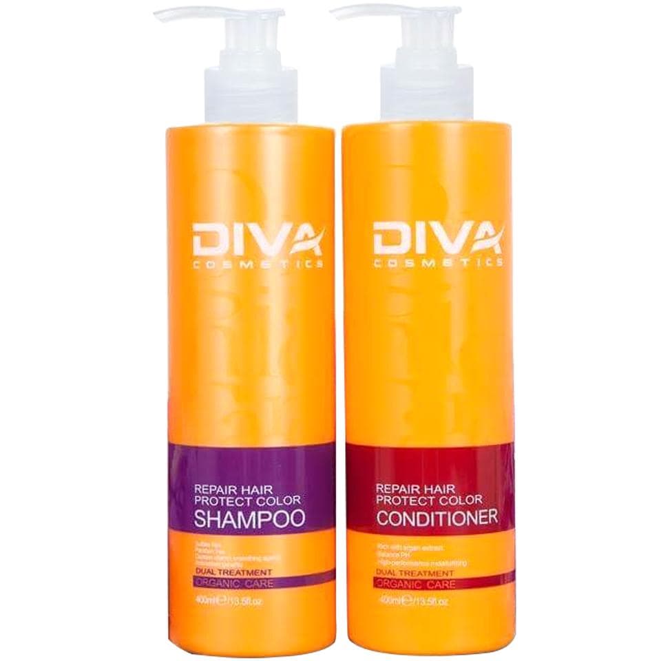 Bộ dầu gội/xả Diva Cosmetic phục hồi hư tổn tóc 750ml (1 gội + 1 xả)