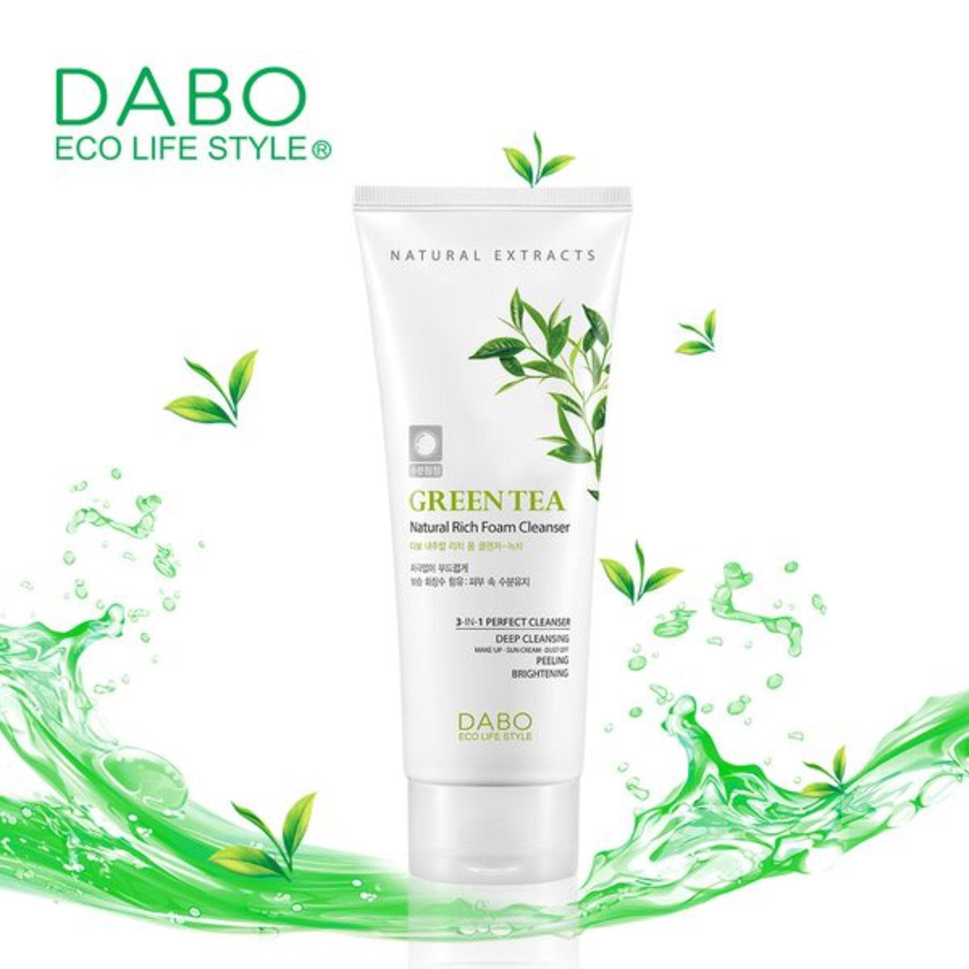 Sữa rửa mặt Dabo trà xanh 3 in 1 giảm thâm mụn hiệu quả Hàn Quốc 60ml