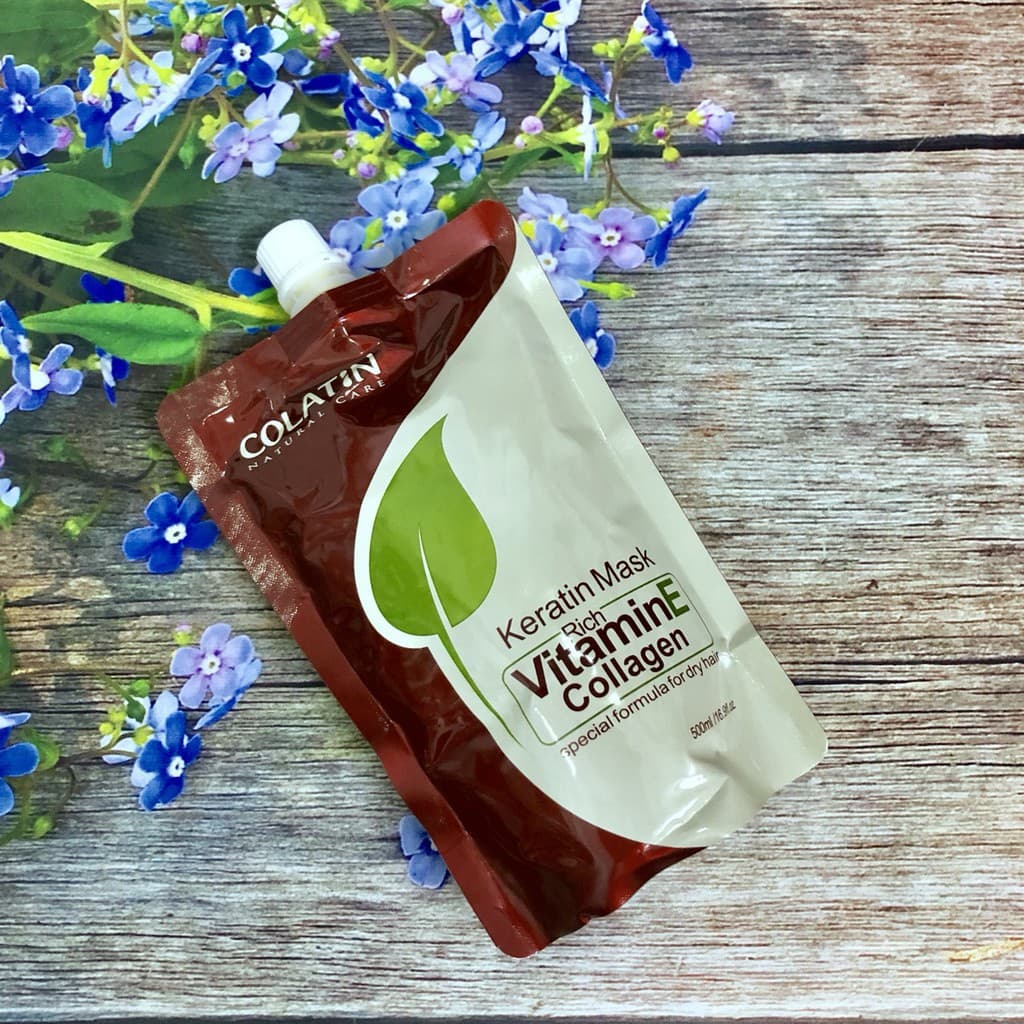MẶT NẠ HẤP PHỤC HỒI KERATIN VÀ DƯỠNG TÓC VITAMIN E COLATIN 500ML