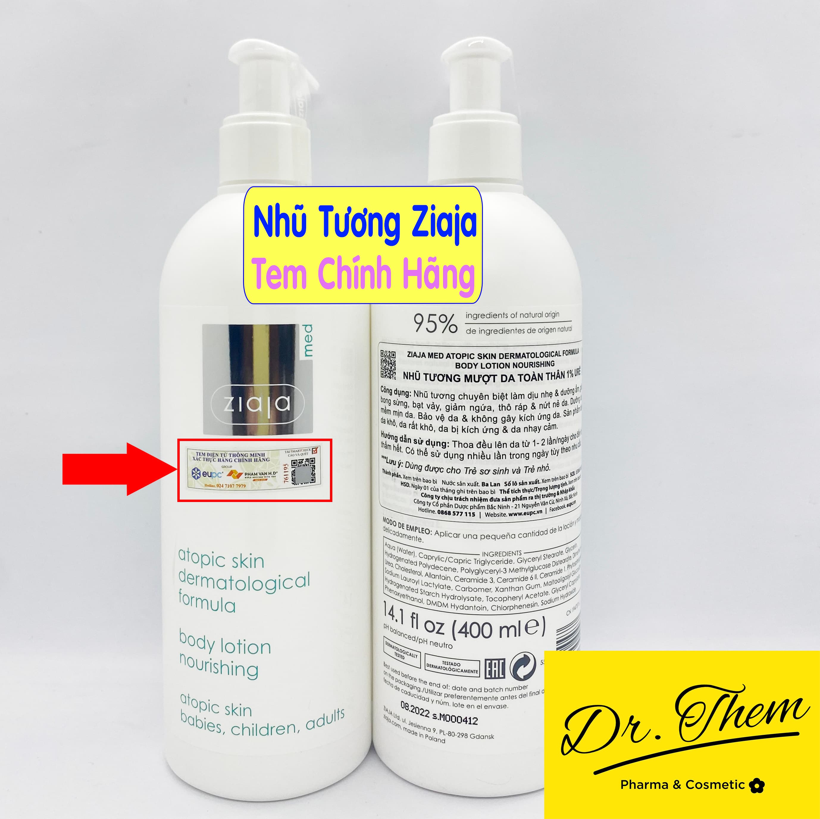 Nhũ Tương Ziaja Med Mượt Da Toàn Thân Ziaja Med Atopic Skin Dermatological 400ml Ziaja Med Atopy - Kem Dưỡng ẩm Ziaja