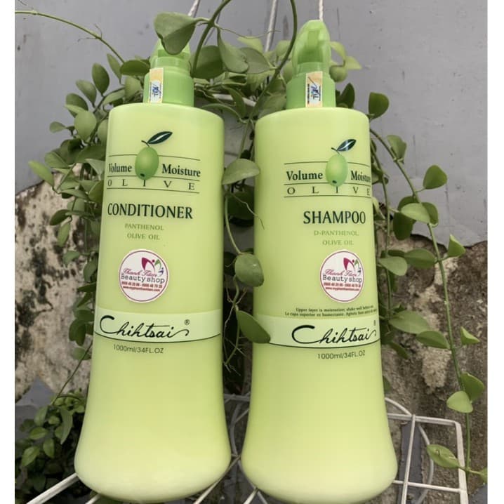Cặp Dầu gội xả siêu mượt Chihtsai Olive 1000ml x 2