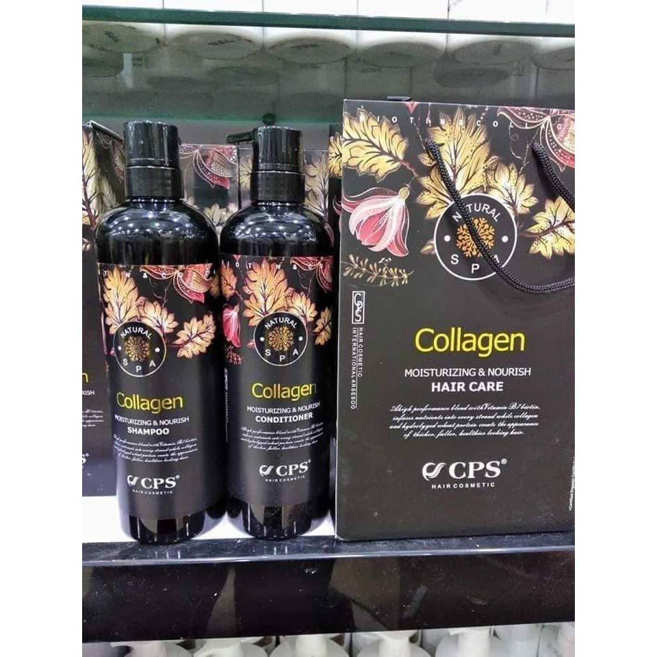 Cặp Dầu Gội Xả Collagen Natural Spa CPS 1000ml x2