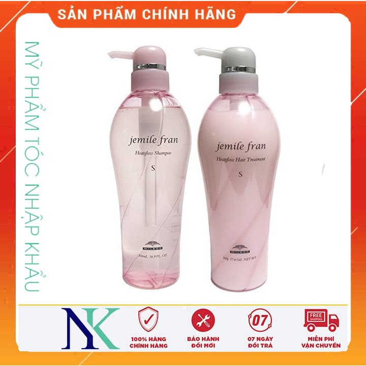 [HCM]Dầu Gội Xã Phục Hồi Tóc Dành Cho Tóc Sợi Mảnh Milbon Jemile Fran Heat Gloss (S) 500Ml
