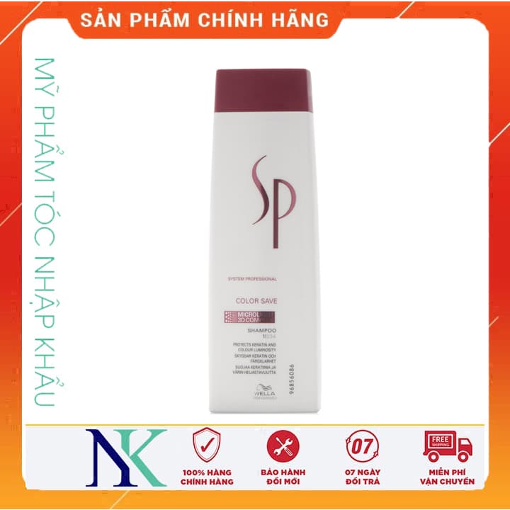 [HCM]Dầu Gội Giữ Màu Tóc Nhuộm Wella Sp Color Save Shampoo 250Ml