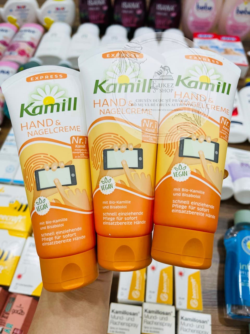 Kem dưỡng da tay Kamill dòng khô nhanh không để lại vết vân tay 100ML - Bill mua tại Đức