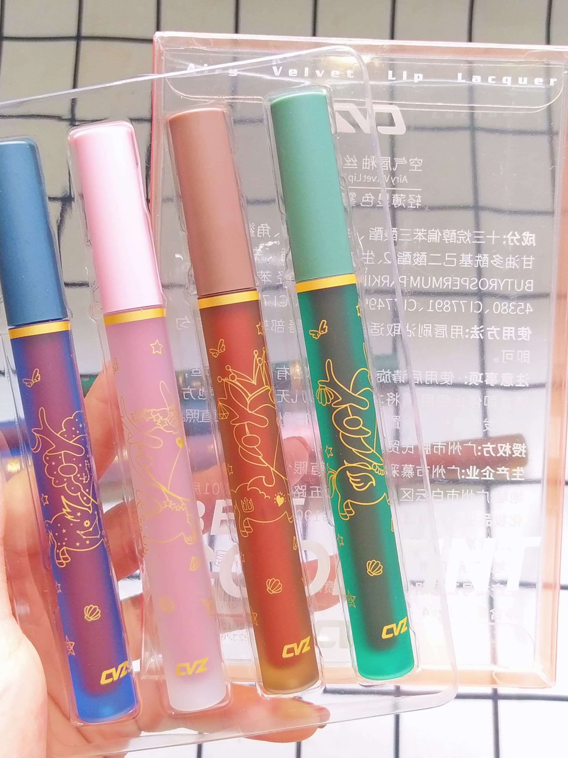 Set 4 thỏi son CVZ Unicorn air velvet matte lipstick