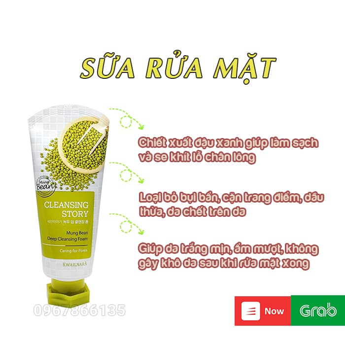 Sữa Rửa Mặt Đậu Xanh  Kwailnara Cleansing Story 120g Hàn Quốc – SRM Kwailnara