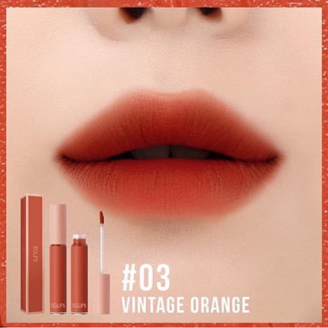 Son kem Eglips Velvet Fit Tint siêu lì 4g (#03 Vintage Orange - Màu cam đất)