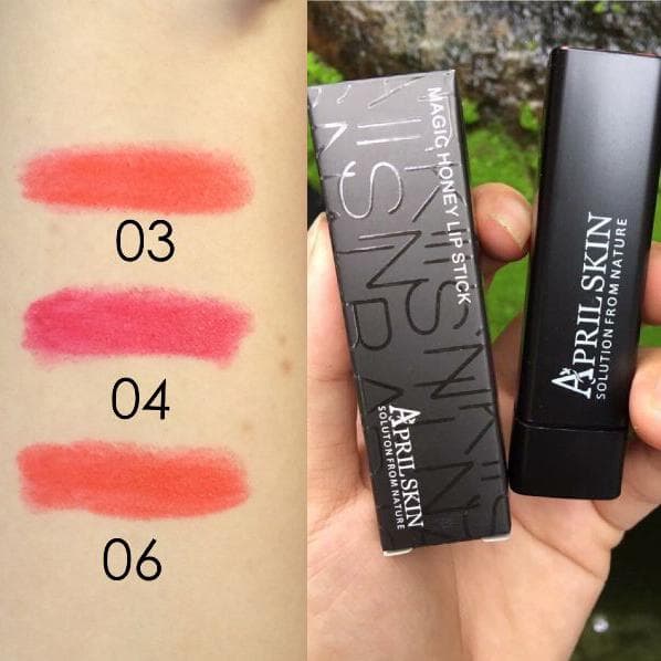 Son thỏi April Skin Magic Honey Lipstick Hàn Quốc 3.8g (#03 Đỏ cam)