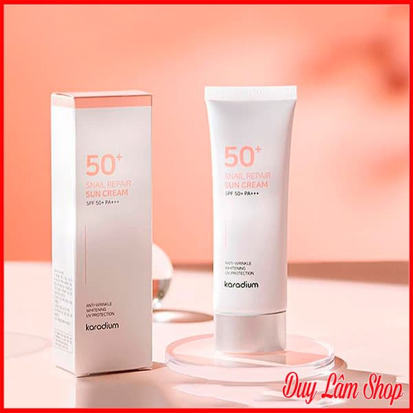 Kem chống nắng karadium snail repair sun cream spf 50+ pa+++