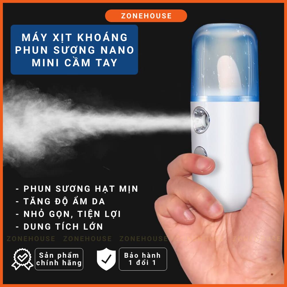 [GIÁ SỈ] Máy Xịt Khoáng Phun Sương Tạo Ẩm Nano Mini Cầm Tay ZONEHOUSE Chăm Sóc Da tạo ẩm cho da chính hãng