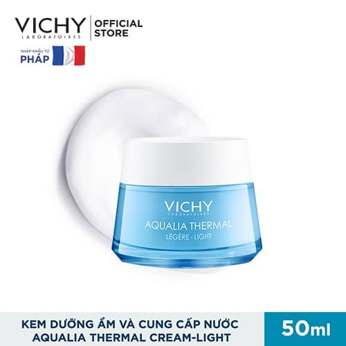 [HCM]Kem dưỡng ẩm và cung cấp nước cho da giúp căng mịn và ẩm mượt Vichy Aqualia Thermal Rehydrating Cream-Light 50ml