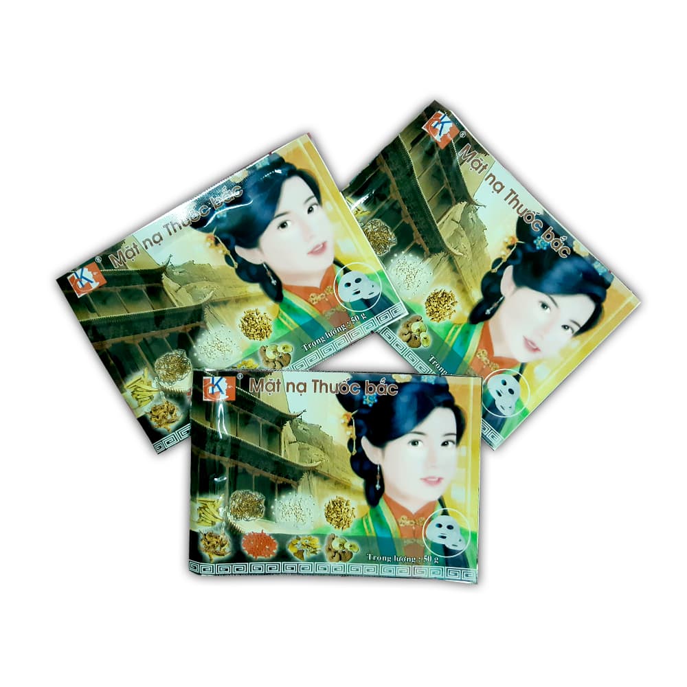 Combo túi 10 miếng mặt nạ dưỡng da mịn màng trắng hồng LK từ thảo dược (Herbal Mask 50g)