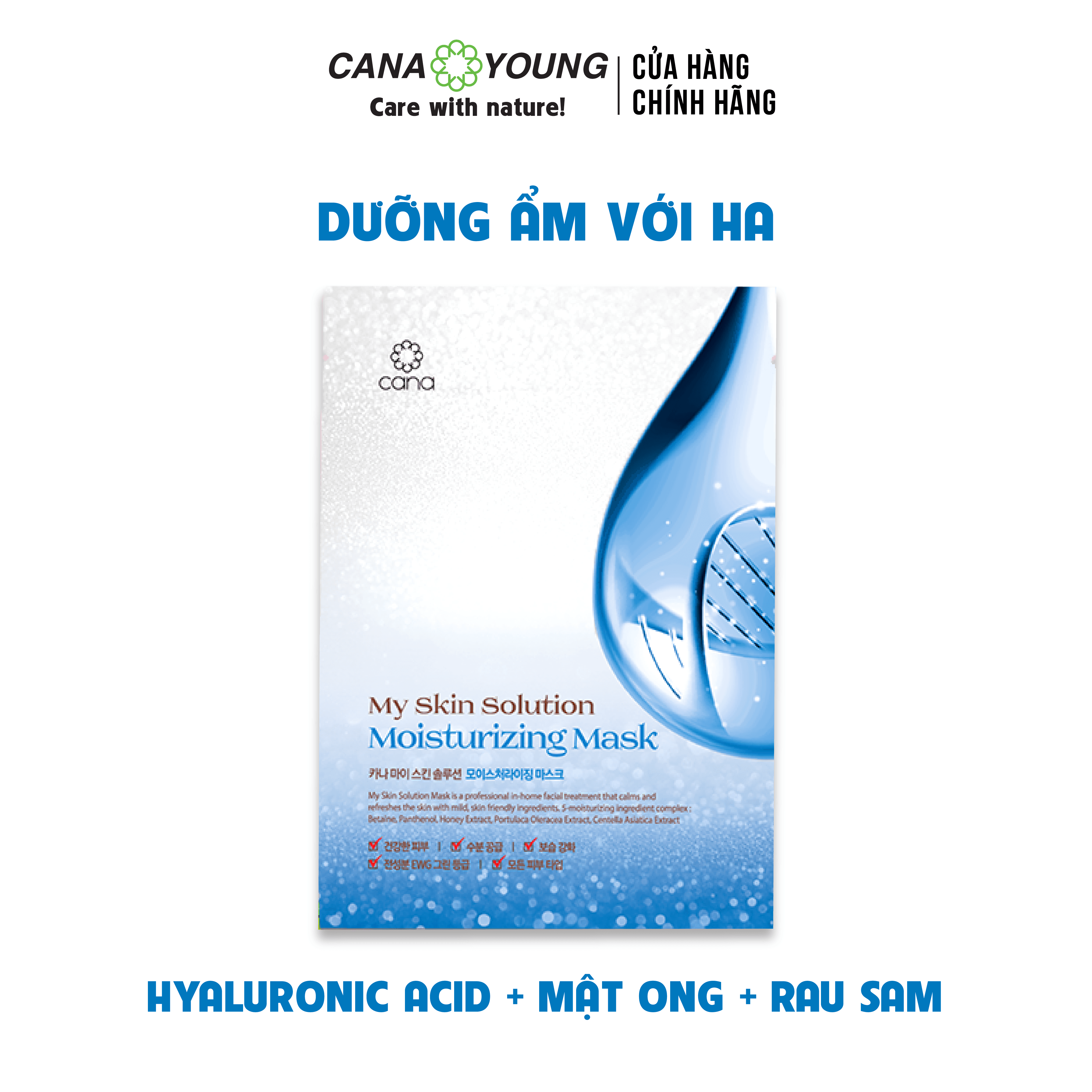 MẶT NẠ CẤP ẨM DƯỠNG DA HÀN QUỐC CANA MY SKIN SOLUTION MOISTURIZING