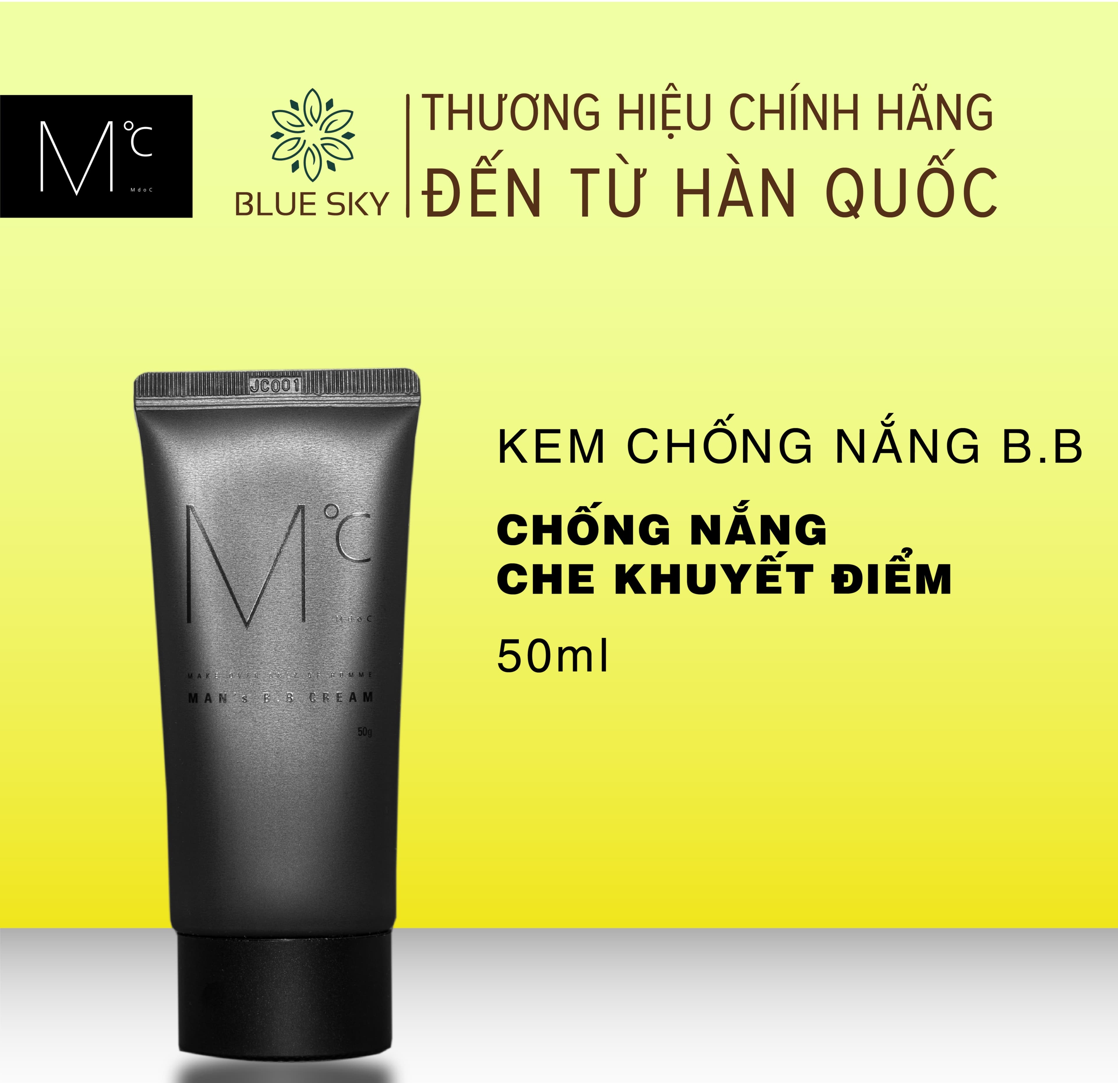 BB cream chống nắng và kiềm dầu SPF 30+ MdoC Mans B.B Cream SPF30 PA++