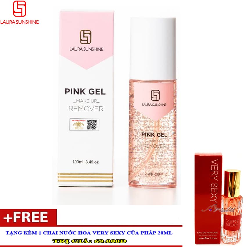 [HCM]Sản phẩm tẩy trang dưỡng da mặt mỹ phẩm Nhật Kim Anh tẩy trang Pink Gel LAURA SUNSHINE (100ml) - Quà Tặng