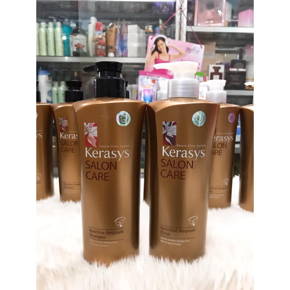 Cặp Dầu gội xả phục hồi tóc hư tổn nặng Kerasys Salon Care 600ml x2