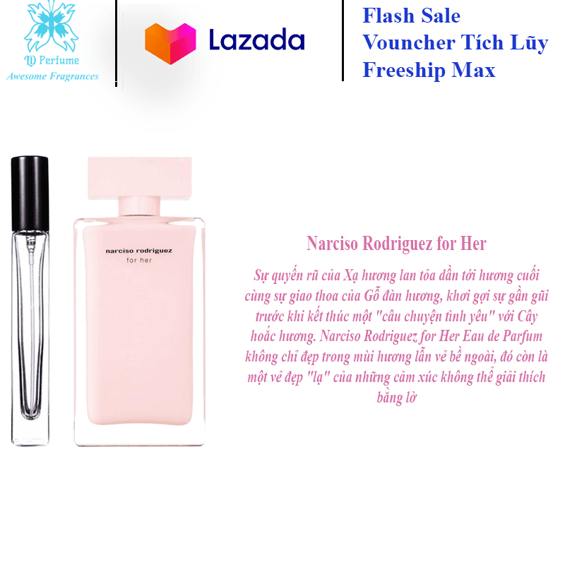 [HCM][Chính hãng]Freeship Mẫu thử 10ml nước hoa Narciso For Her Eau de Parfum Rodriguez