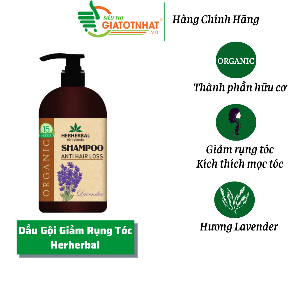 [HCM]Dầu gội dược liệu trị rụng Alpha Herherbal Tinh dầu Oải Hương 336g