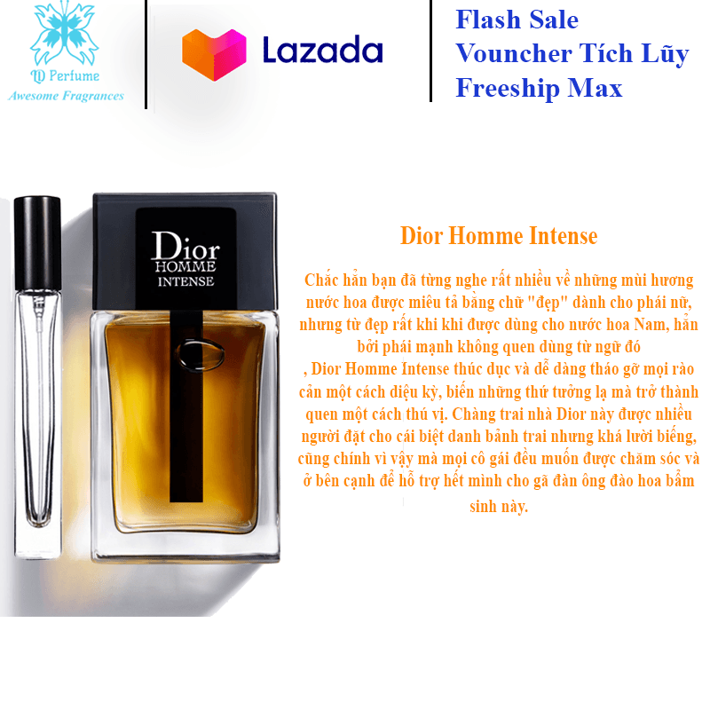 [HCM][Chính hãng] Freeship Mẫu thử 10ml Nước hoa Nam Dior Homme Intense
