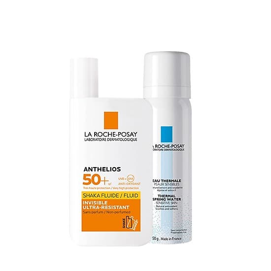 [HCM]Bộ đôi Kem chống nắng La Roche-Posay Anthelios Shaka Fluid 50ml & Xịt khoáng La Roche-Posay Thermal Spring Water 50ml