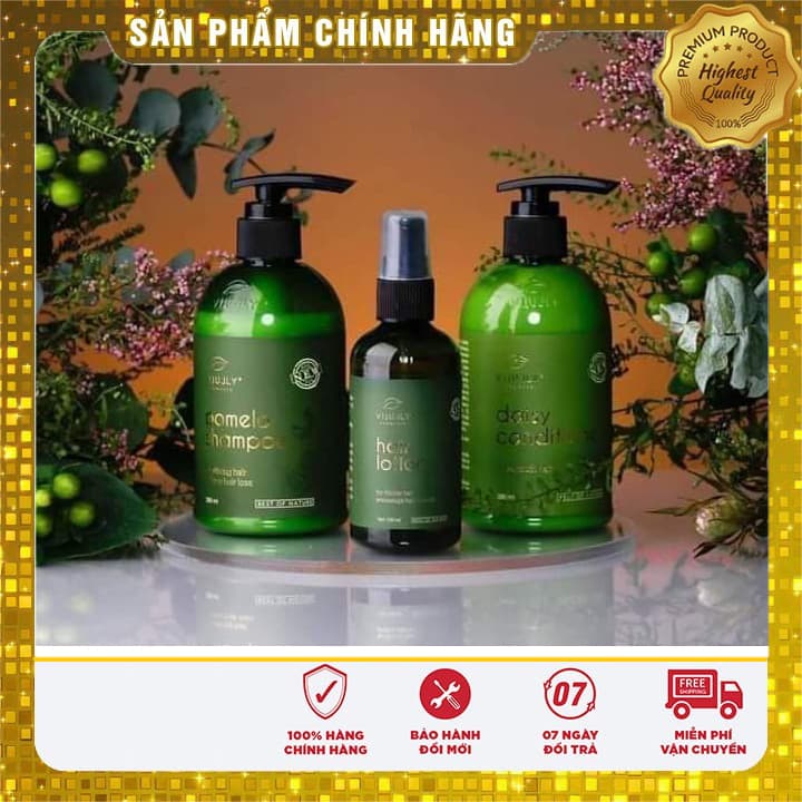 [Chính hãng] combo vijully xịt bưởi dầu gội dầu xả không vỏ