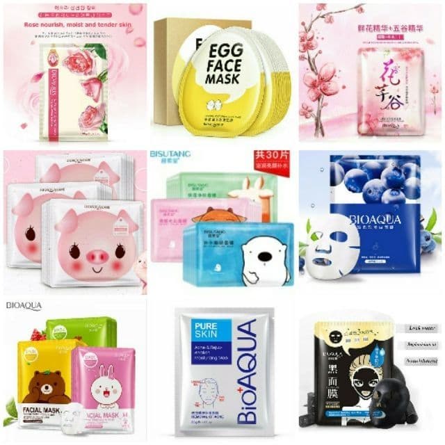[HCM]COMBO 50 mặt nạ giấy tinh chất dưỡng da kiểm soát dầu làm sáng da - Mặt nạ nội địa siêu HOT