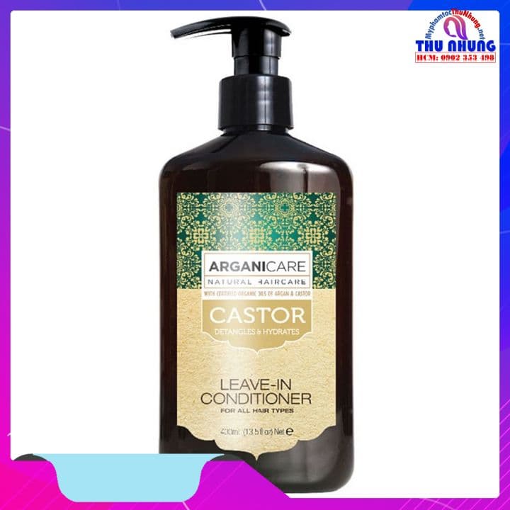 [HCM]Kem Dưỡng Tạo Kiểu Tóc Xoăn ARGANICARE CASTOR LEAVE-IN CONDITIONER 400ml Israel