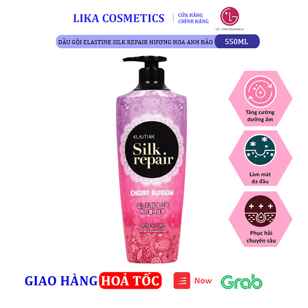 [HCM]Dầu gội Elastine Silk Repair Cherry Blossom 550ml- HƯƠN HOA ANH ĐÀO