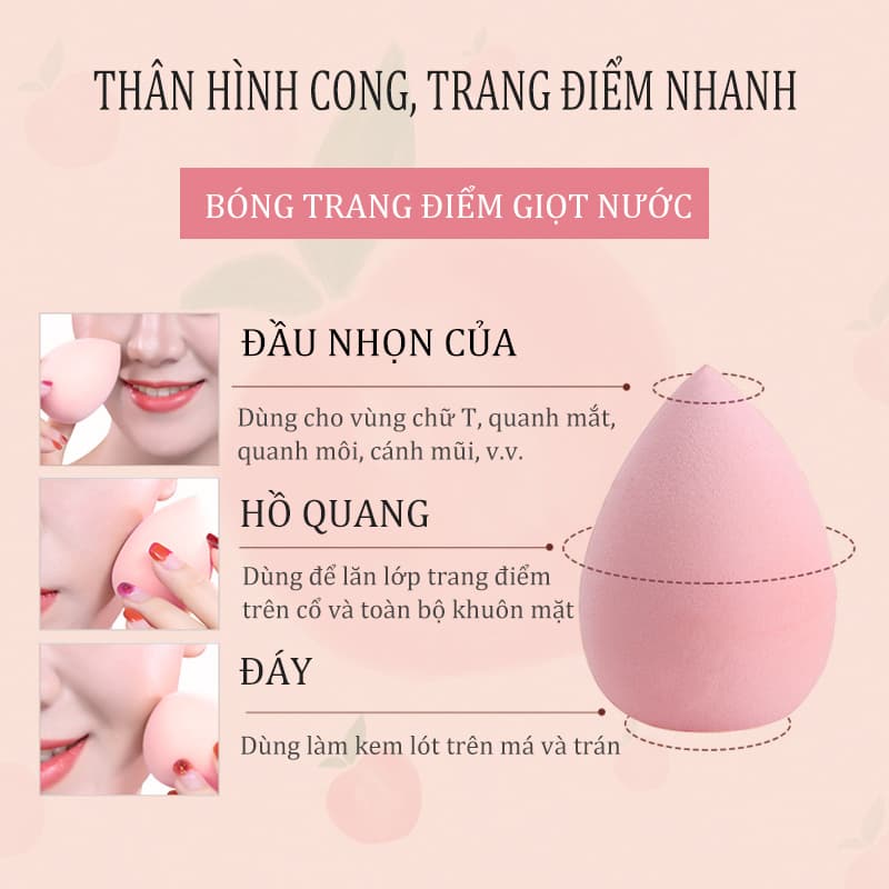 [HCM][Peachy Sis]-Mút trang điểmBông Mút Trang Điểm Tán Kem Nền Giọt Nước【Hình dạng ngẫu nhiên】