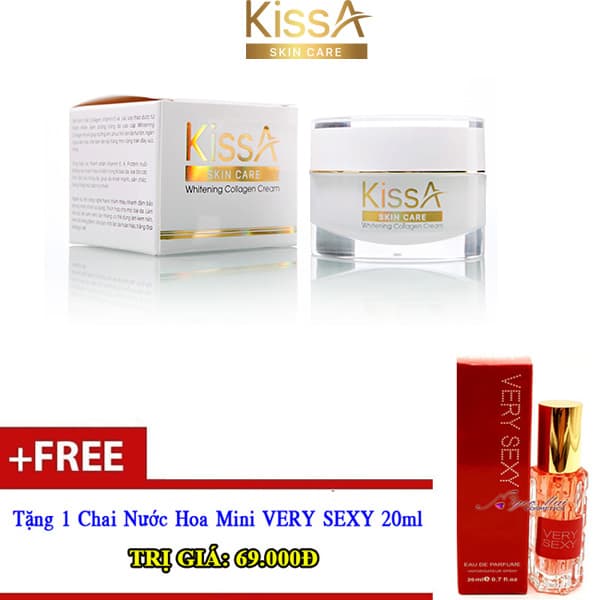 Kem dưỡng trắng da mặt Collagen KissA 30g (Quà Tặng)