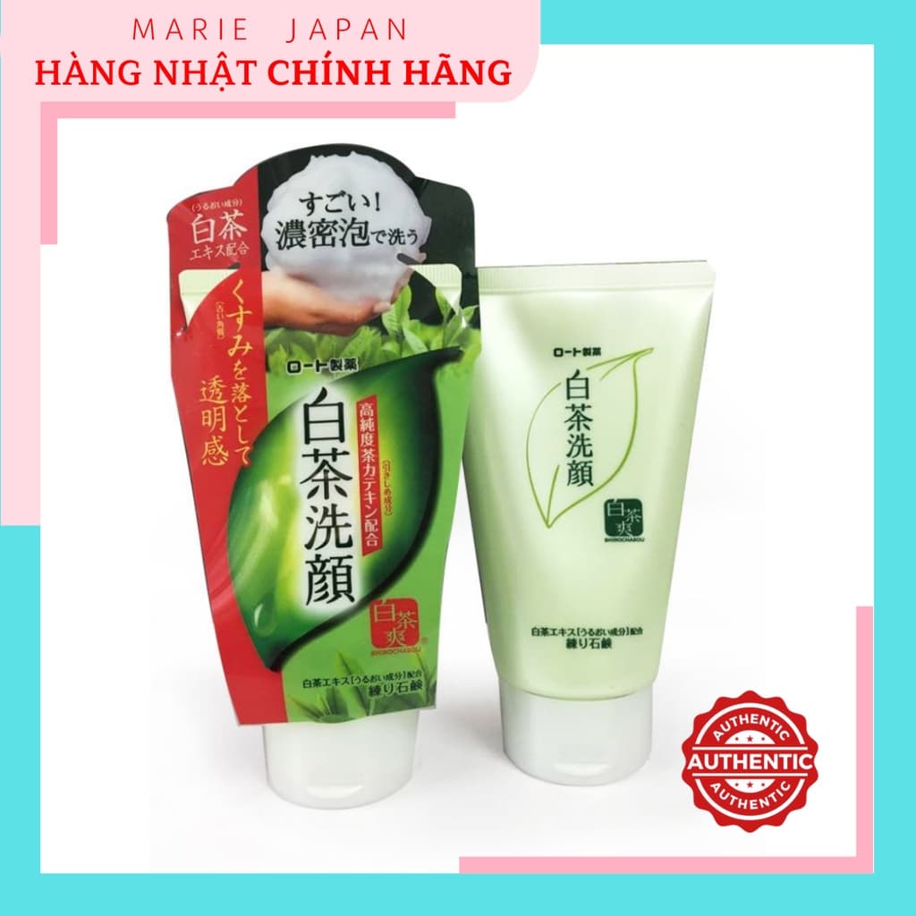 [HCM]Sữa Rửa Mặt Trà Xanh Rohto Shirochasou Green Tea Foam 120g Nhật Bản