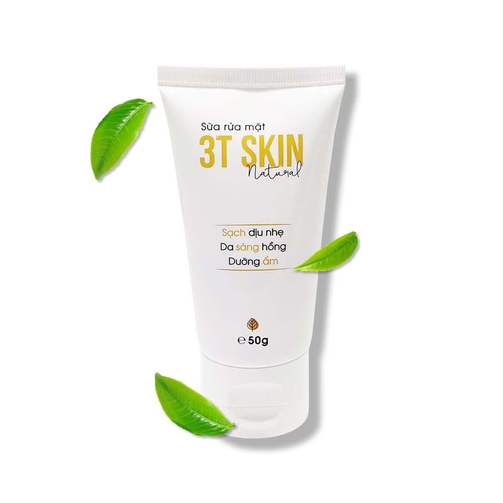 Sữa Rửa Mặt Thiên Nhiên 3T Skin Sạch Sâu Dịu Nhẹ Da Sáng Mịn (50gr)