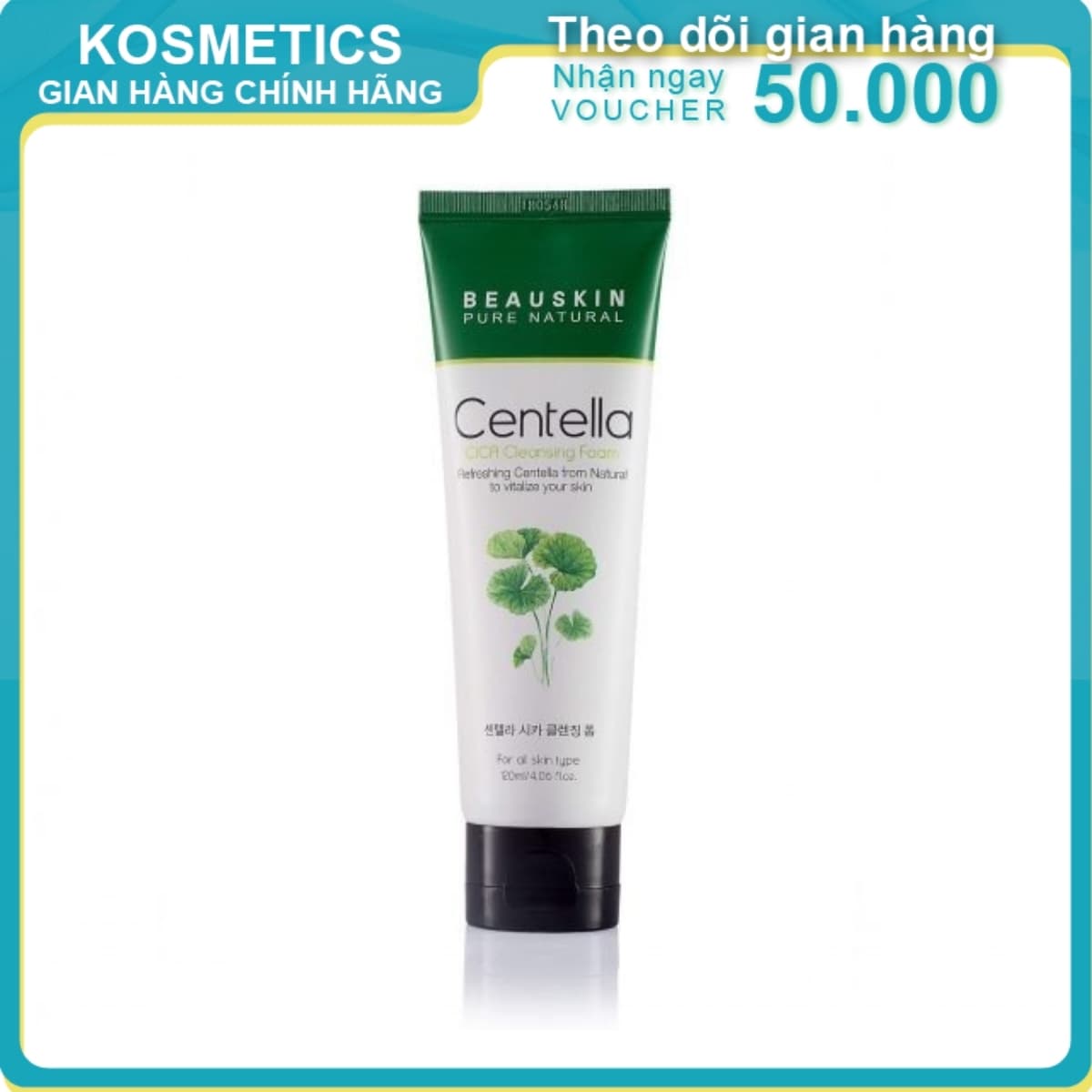 [HCM]Sữa rửa mặt BEAUSKIN CENTELLA CICA Cleansing Foam 120ml