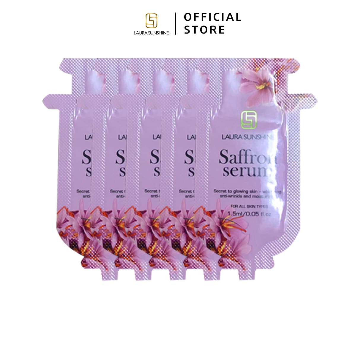 [HCM]5 Túi Serum Dưỡng Trắng Tinh Chất Nhuỵ Hoa Nghệ Tây Laura Sunshine Saffron Serum Mini Nuôi Dưỡng Làn Da ( 15ml)