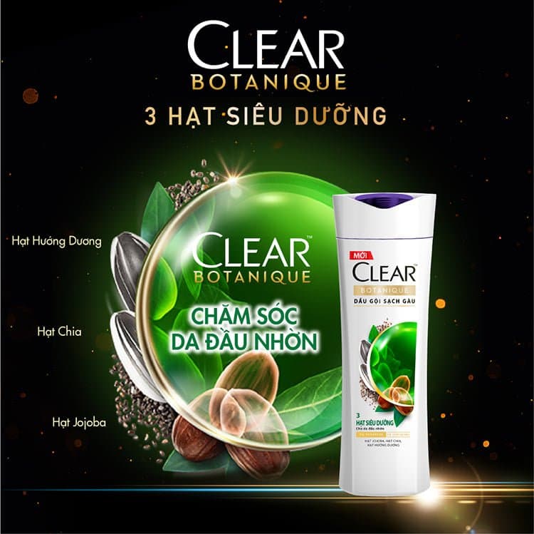 [HCM]Dầu gội sạch gàu Clear Botanique  180g = 175ml dành cho da đầu nhờn
