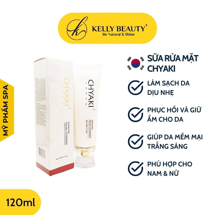Sữa Rửa Mặt Phục Hồi Da CHYAKI 120ml - Làm Sạch Phục Hồi Da Làm Mềm và Sáng Da | Kelly Beauty