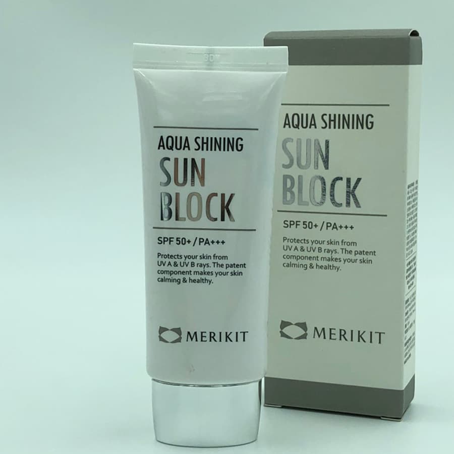 AQUA SHINING SUNBLOCK MERIKIT - Kem Chống Nắng Nâng tone da 60ml Phù hợp cho da nhạy cảm lăn kim & phi kim.