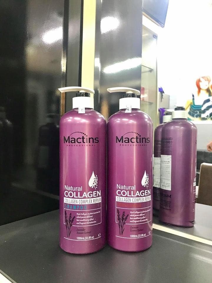 Dầu gội xả Mactins natural collagen chống gầu mềm mượt quyến rũ 1000mlx2