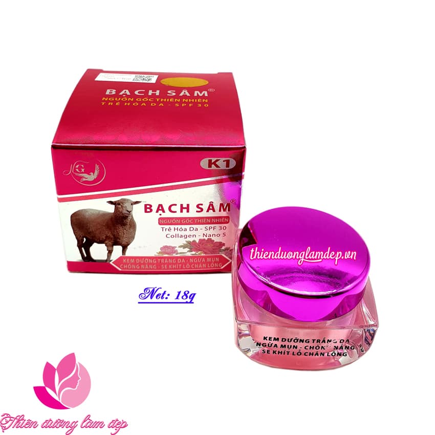 [HCM]Kem dưỡng trắng da ngừa các loại mụn chống nắng bảo vệ da se khít lỗ chân lông K1 BẠCH SÂM - 18g
