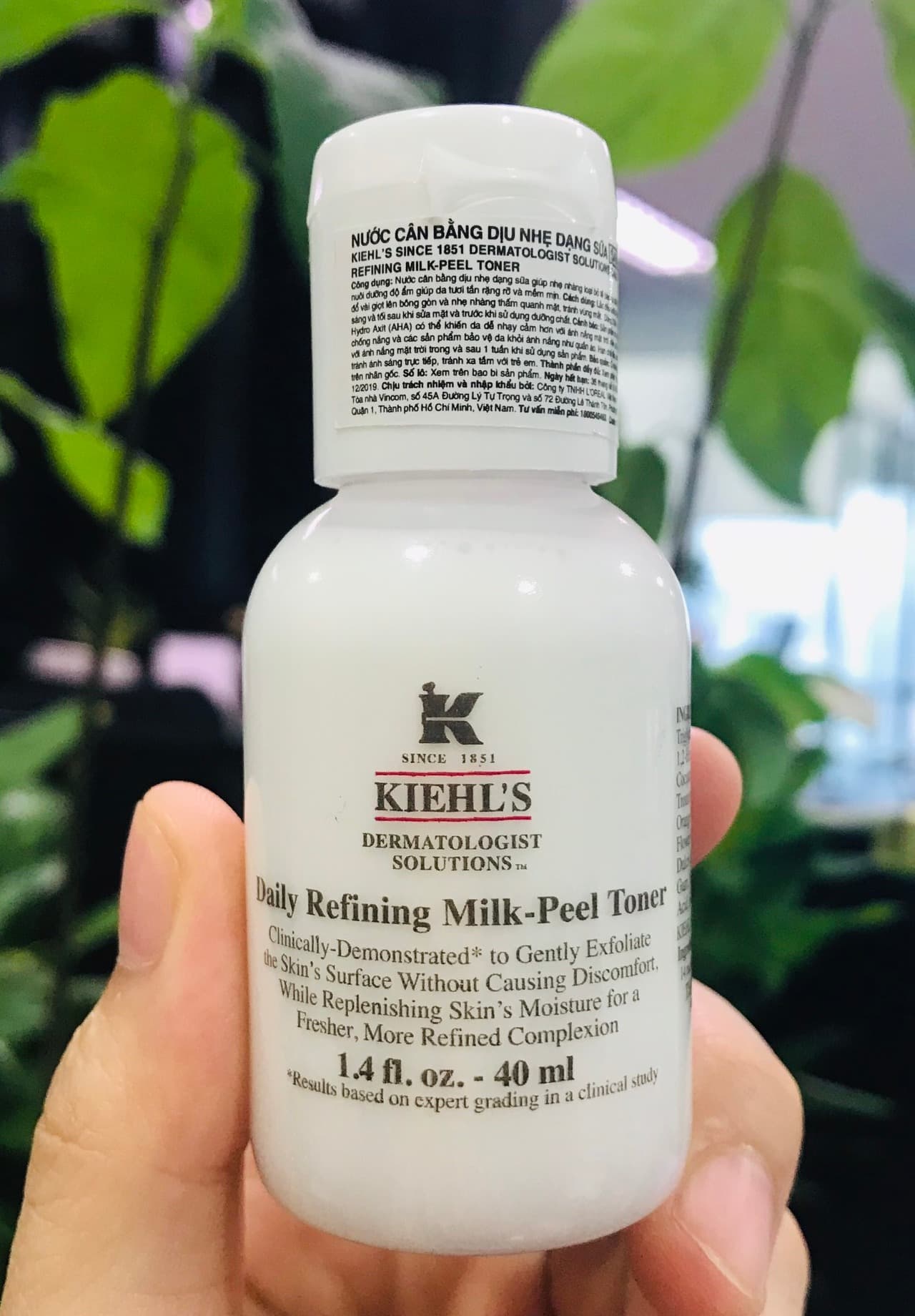 Nước hoa hồng toner 2in1 Kiehls daily refining milk - peel toner tẩy da chết dịu nhẹ 40ml mẫu mới