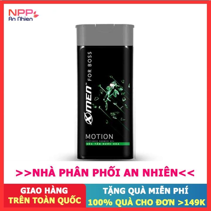 Sữa tắm nước hoa X-Men For Boss Motion - Mùi hương năng động phóng khoáng 180g- NPP AN NHIÊN
