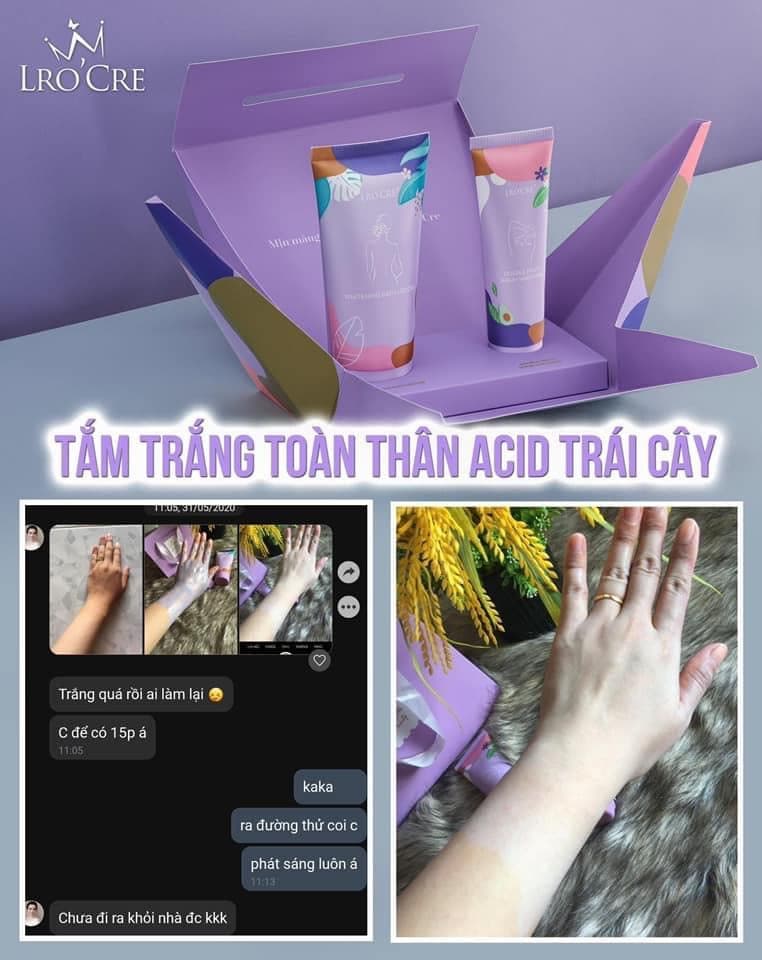 [Tặng serum dưỡng da] Tắm trắng Lrocre từ acid trái cây trắng như bạch tuyết sau 1 liệu trình sử dụng