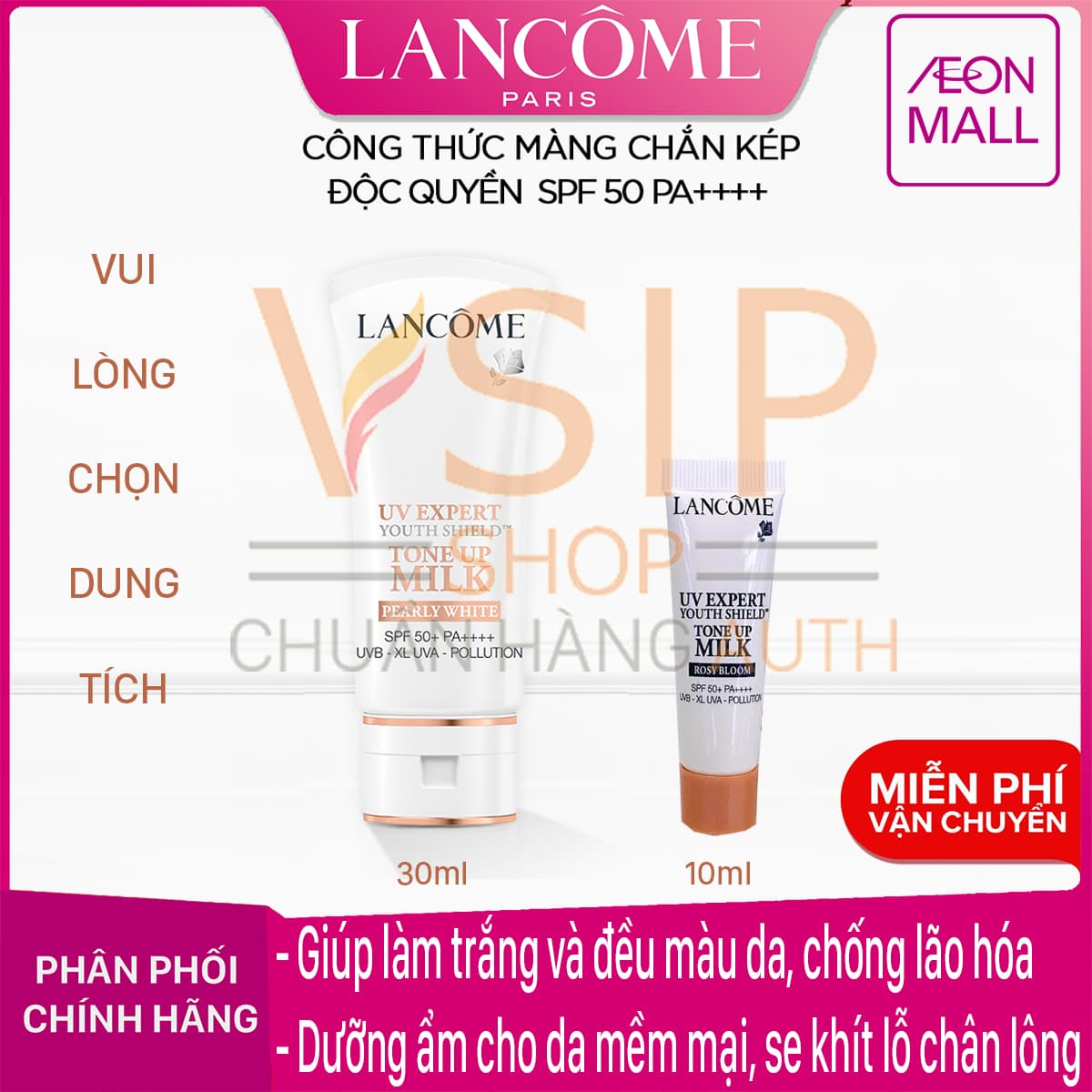 Kem chống nắng làm trắng da Lancôme UV Tone Up White spf 50+ pa++++