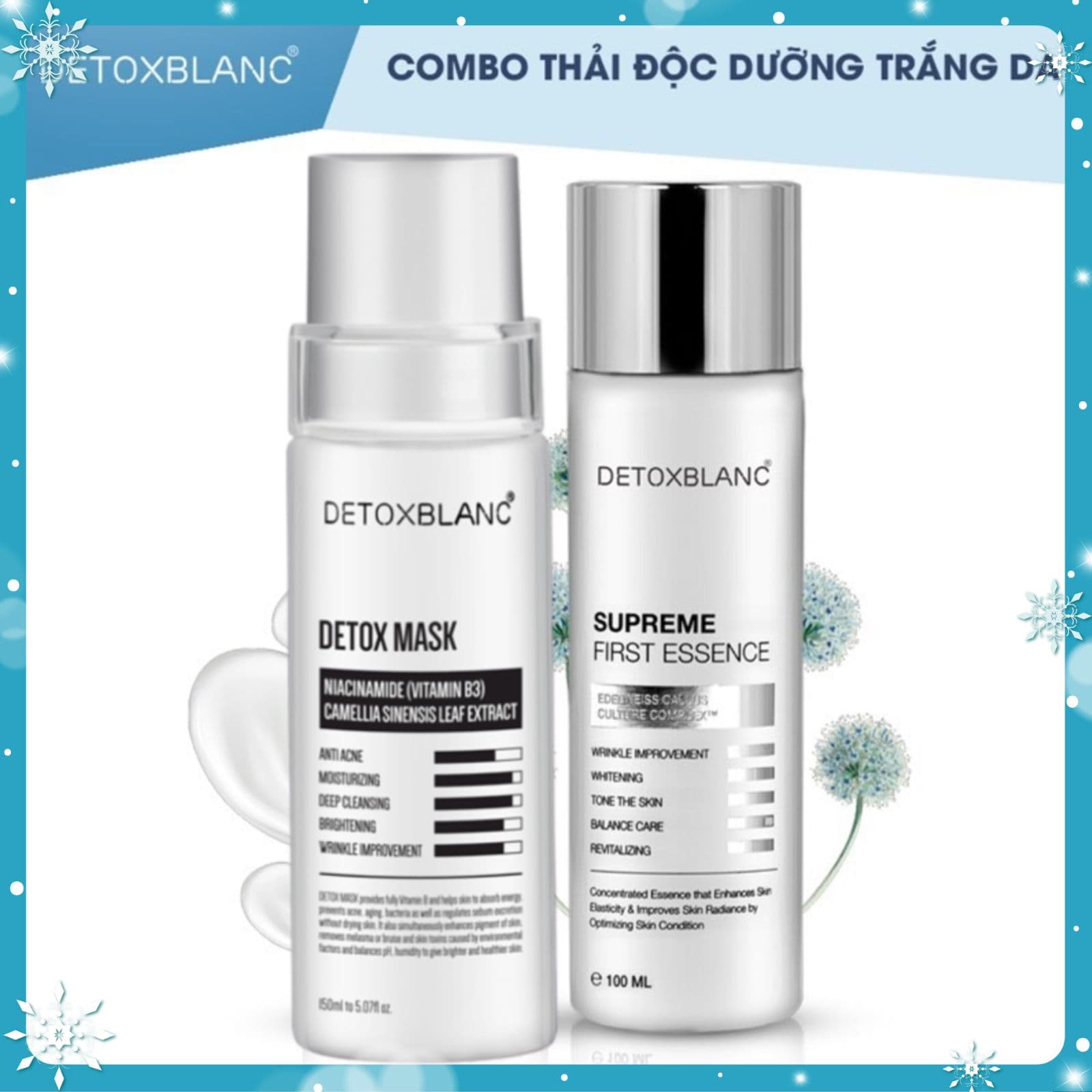 Combo Thải Độc Trẻ Hóa Làn Da Detox Blanc– Detox Mask & Supreme First Essence